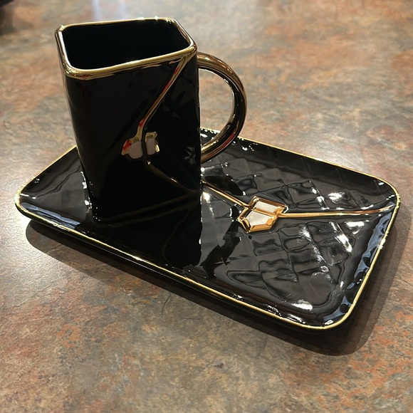 Ceramic Purse Coffee Cup and Plate! - Picture 2 of 3